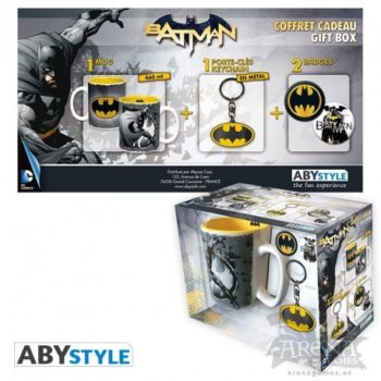 DC Comics – Caja Regalo – Pack  Taza + Llavero + Chapas – Batman